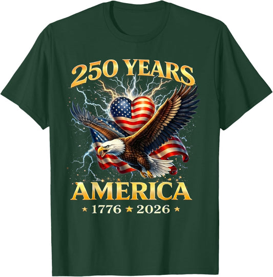 250 Years America 1776 2026 Gifts Women T-Shirt - T-Shirt | Forest