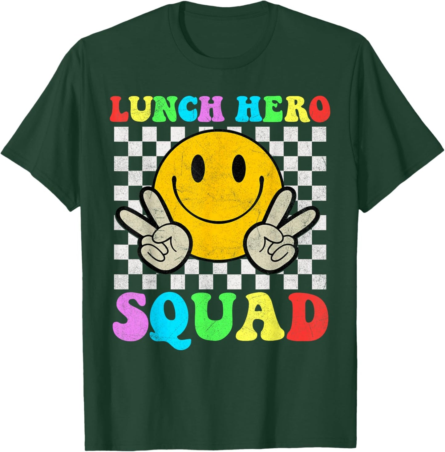 School Lunch Hero Squad Funny Lady Cafeteria Squad Workers T-Shirt - T-Shirt | Forest