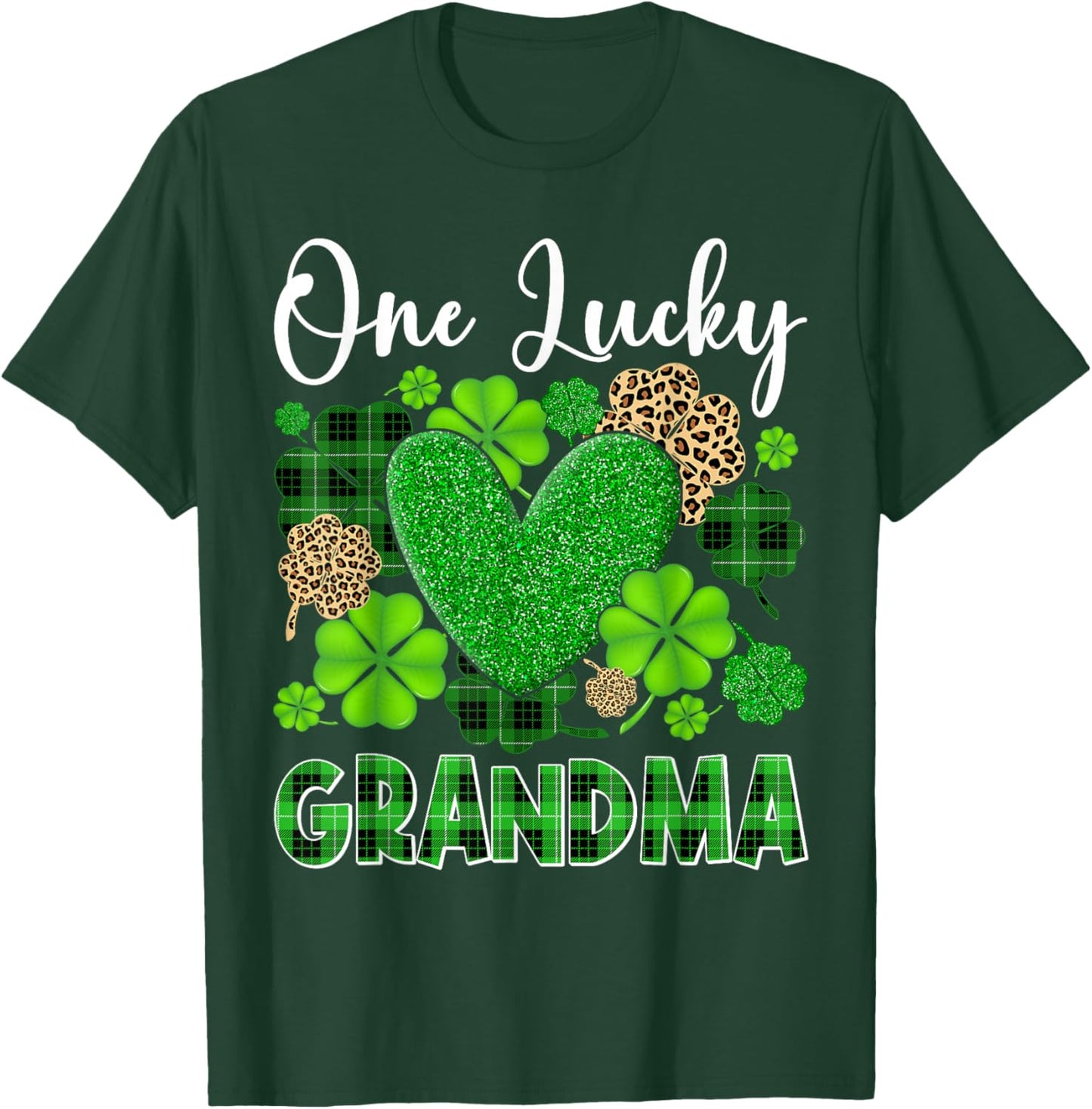 Happy St Patricks Day One Lucky Grandma T-Shirt - T-Shirt | Forest