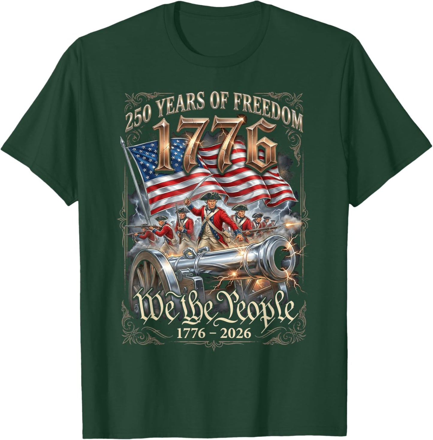 We The People American Patriot Revolution History Flag T-Shirt - T-Shirt | Forest