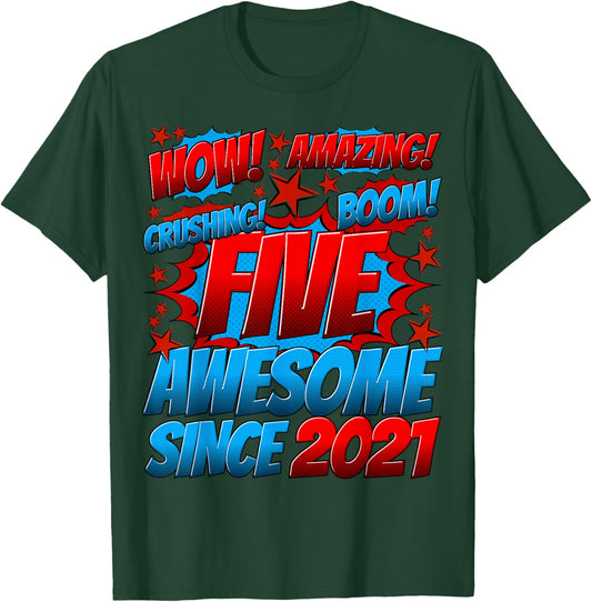 5 Year Old Gifts for Boys 5th Birthday Boy 5 Year Old Boy T-Shirt - T-Shirt | Forest