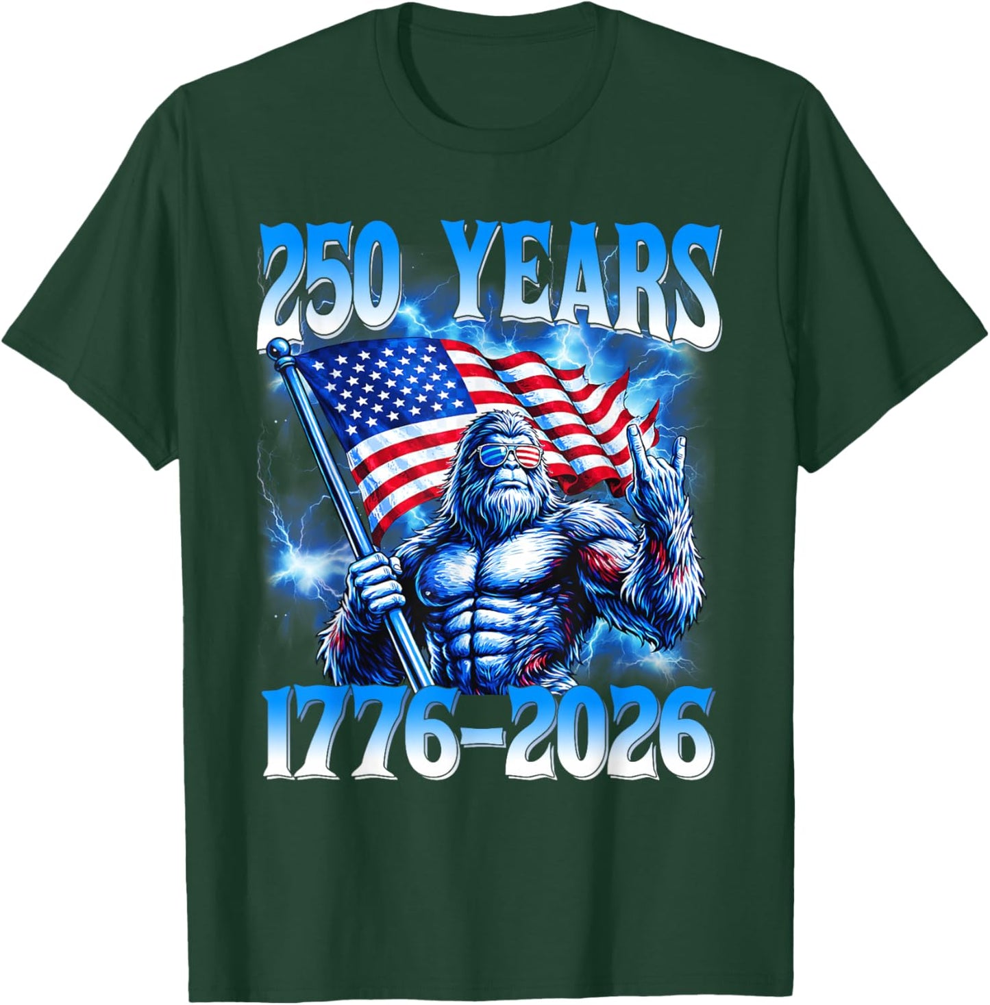 250 Years American 1776 2026 250th USA Patriotic 4th of July T-Shirt - T-Shirt | Forest