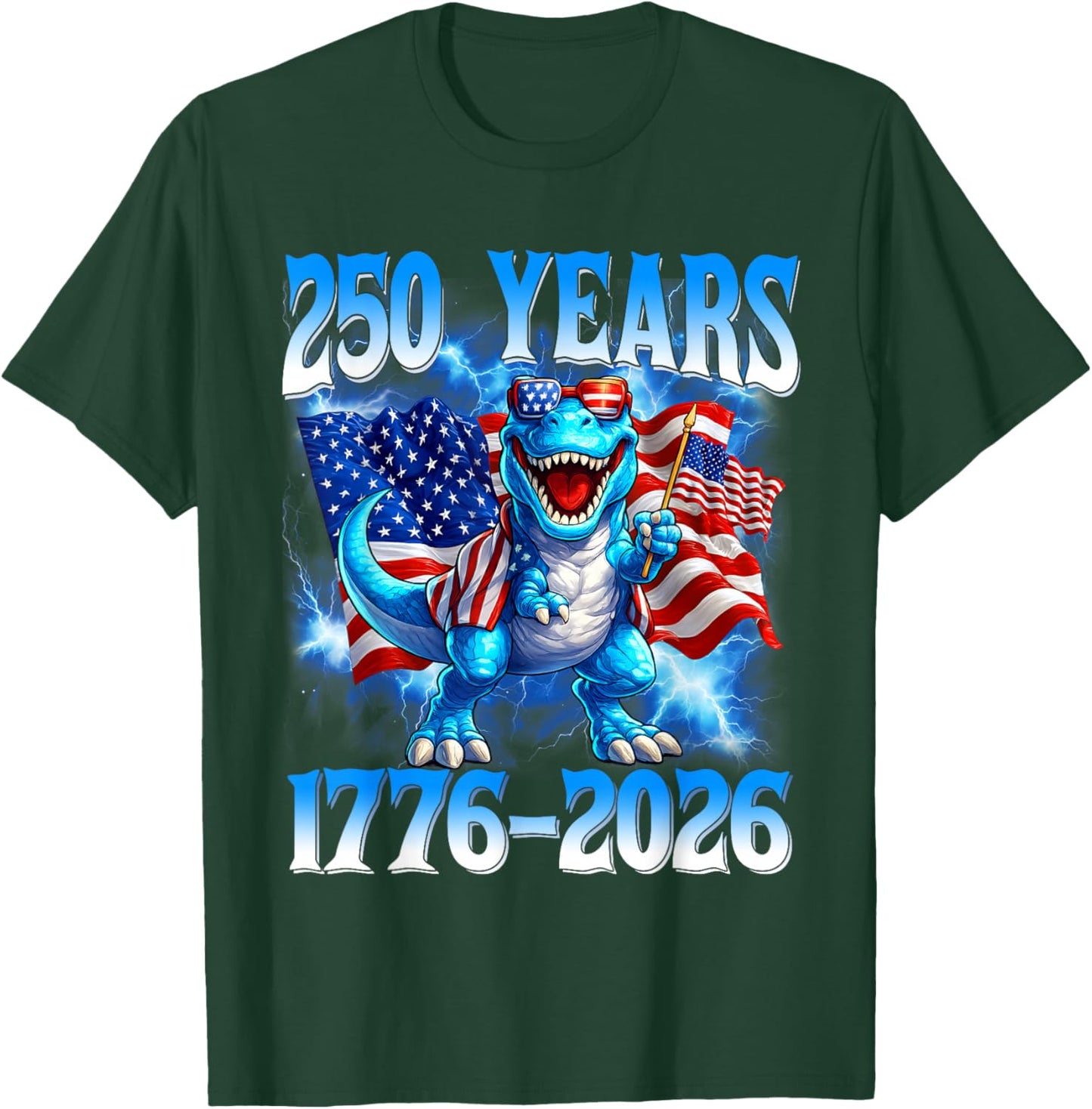 250 Years American 1776 2026 250th Toddler Boys 4th of July T-Shirt - T-Shirt | Forest