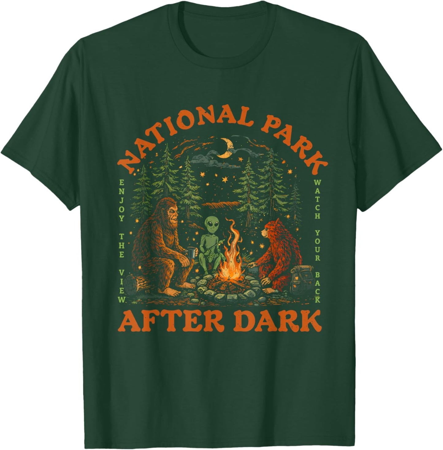Funny National Park After Dark Men Women's T-Shirt - T-Shirt | Forest
