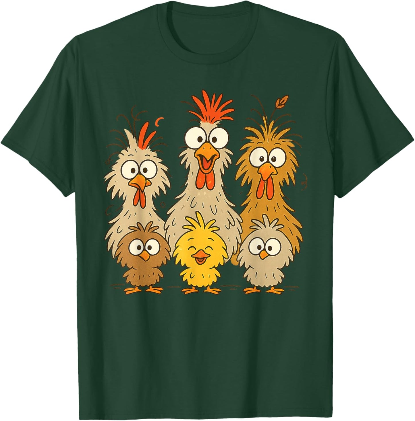 Colorful Funny Eagerlys Chicken Art Crazy Chickens Hens T-Shirt - T-Shirt | Forest
