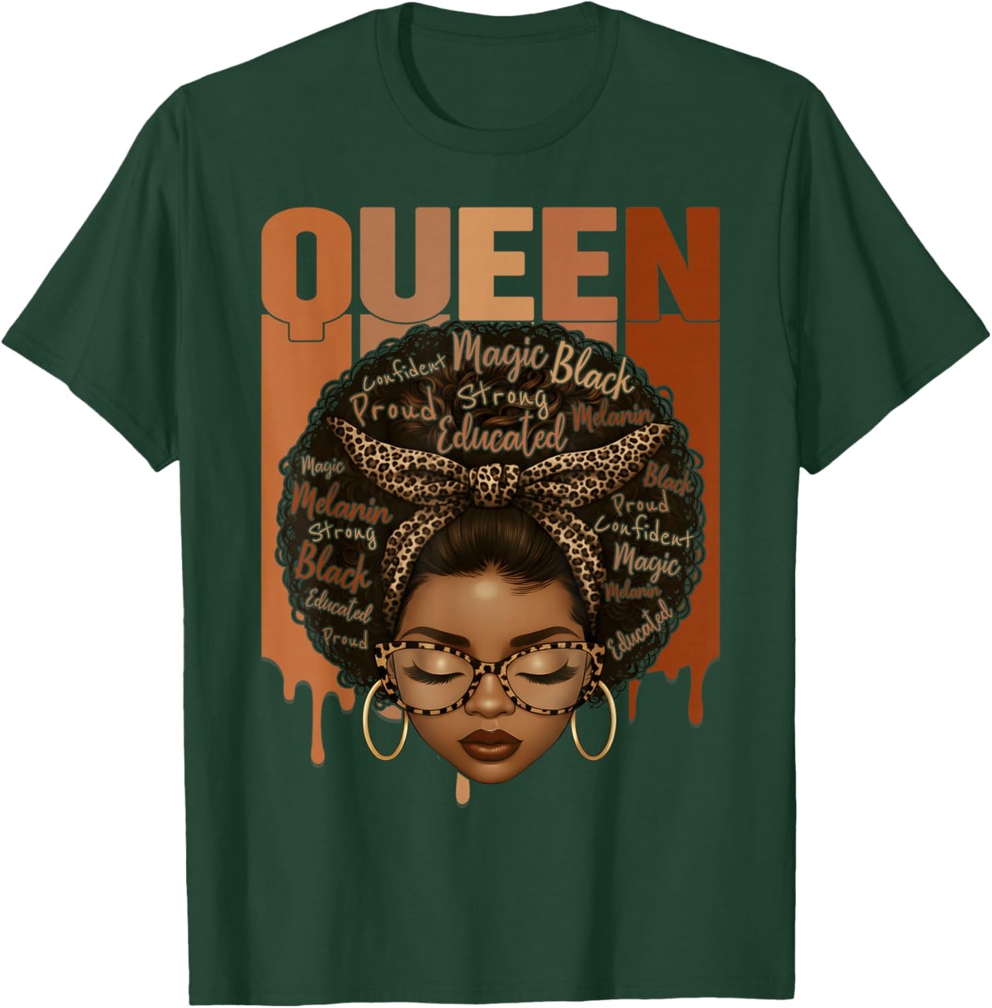 Black Woman Educated Strong Black History Month Girl Women T-Shirt - T-Shirt | Forest