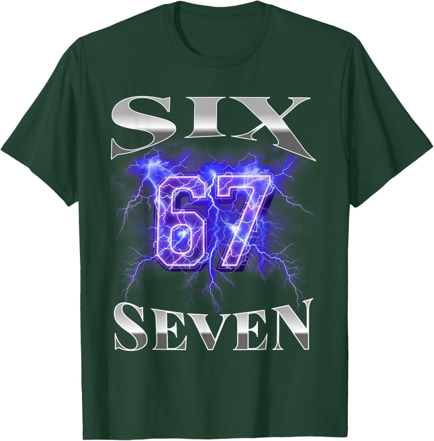 Six Seven 67 Meme Bootleg Style 90s 80s Alpha Gen Slang T-Shirt - T-Shirt | Forest