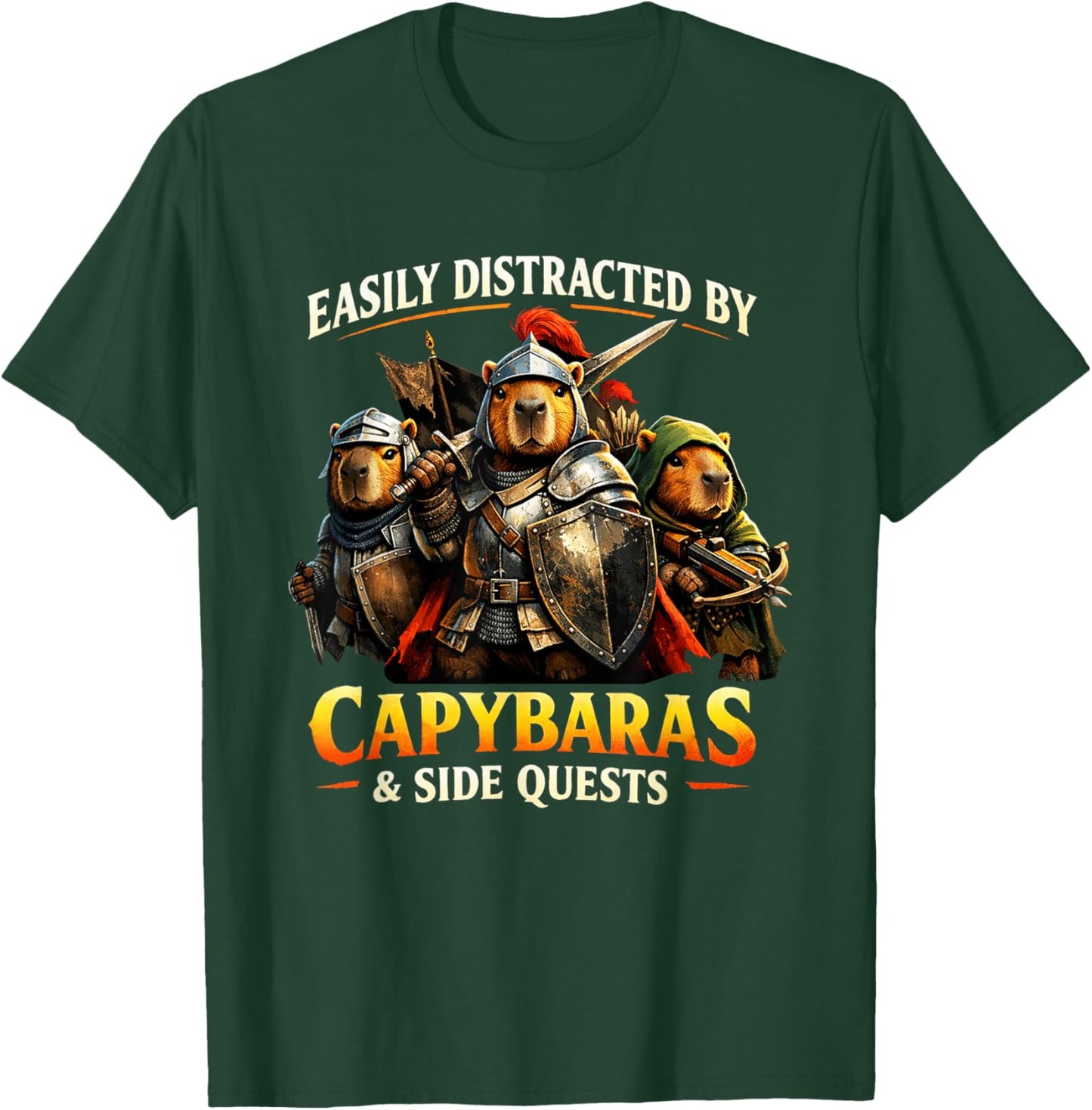 Capybaras and Side Quests Shirt Capybara Lover Men Women Kid T-Shirt - T-Shirt | Forest