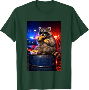 Funny Raccoon Eating Tacos Humor Graphic Meme Man Woman T-Shirt - T-Shirt | Forest