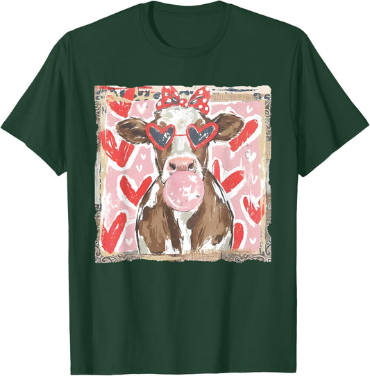 Whimsical Valentine Cow T-Shirt - T-Shirt | Forest