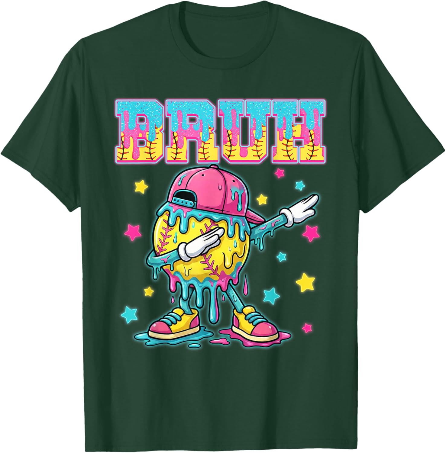 Baseball Life Style 101 Apparel Youth Drip Softball Boys Kid T-Shirt - T-Shirt | Forest