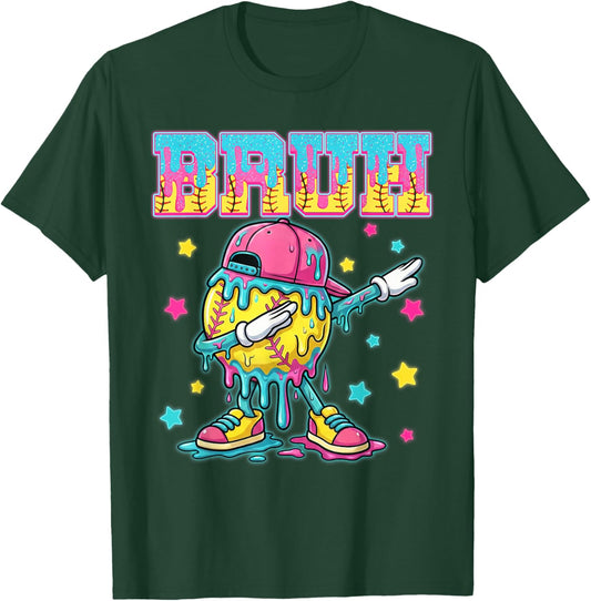 Baseball Life Style 101 Apparel Youth Drip Softball Boys Kid T-Shirt - T-Shirt | Forest