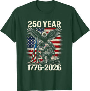 250 Years 1776 2026 250th Vintage 4th July Independence Day T-Shirt - T-Shirt | Forest