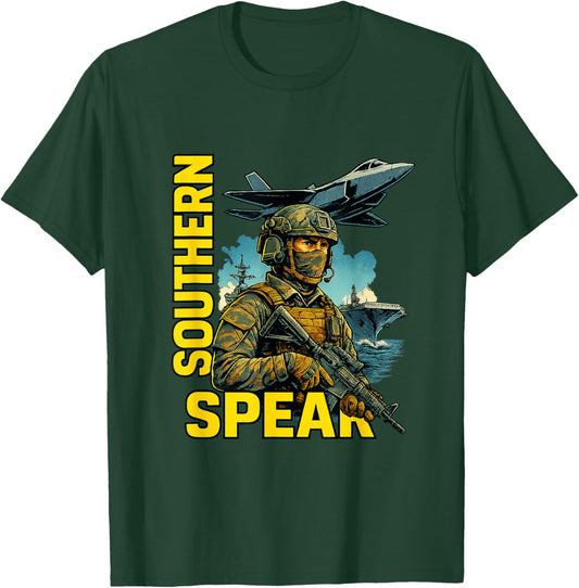 Operation Southern Spear Military Tactical Patriotic T-Shirt - T-Shirt | Forest
