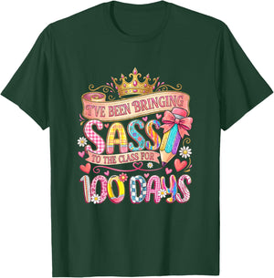 Bringing Sass to The Class 100 Days of School Girl T-Shirt - T-Shirt | Forest