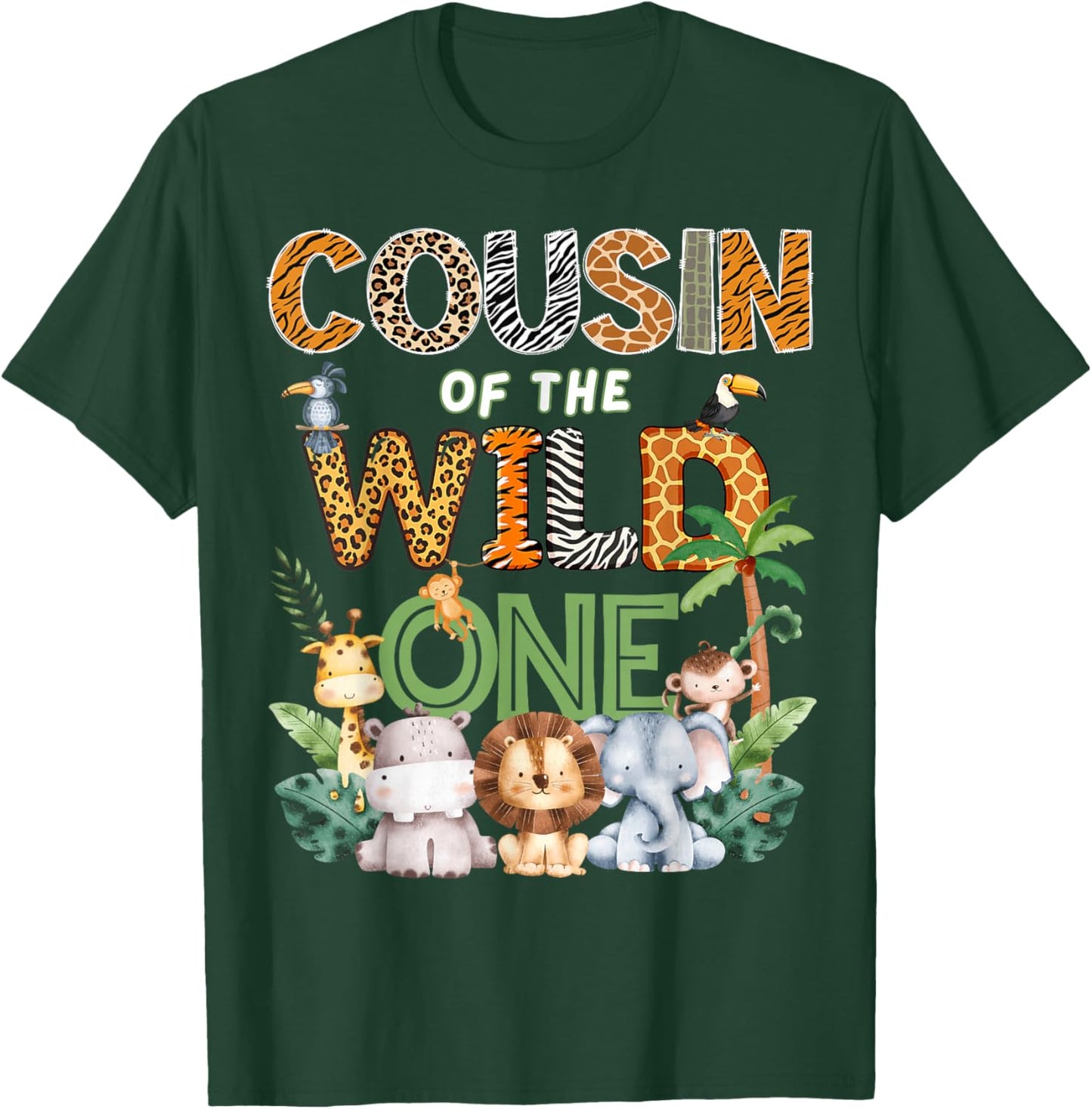 Cousin of The Wild One Safari 1St Birthday Kids T-Shirt - T-Shirt | Forest