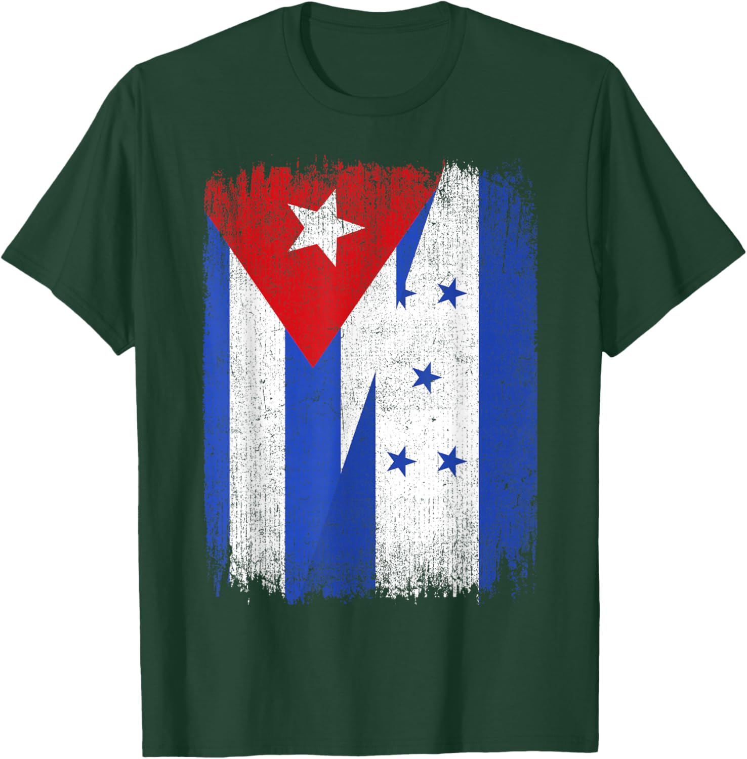 Half Cuba Honduras Flag Cuban Honduran Pride Roots T-Shirt - T-Shirt | Forest