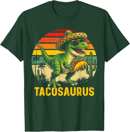 Tacosaurus Taco Dinosaur T-Rex Funny Cinco De Mayo Mexican T-Shirt - T-Shirt | Forest