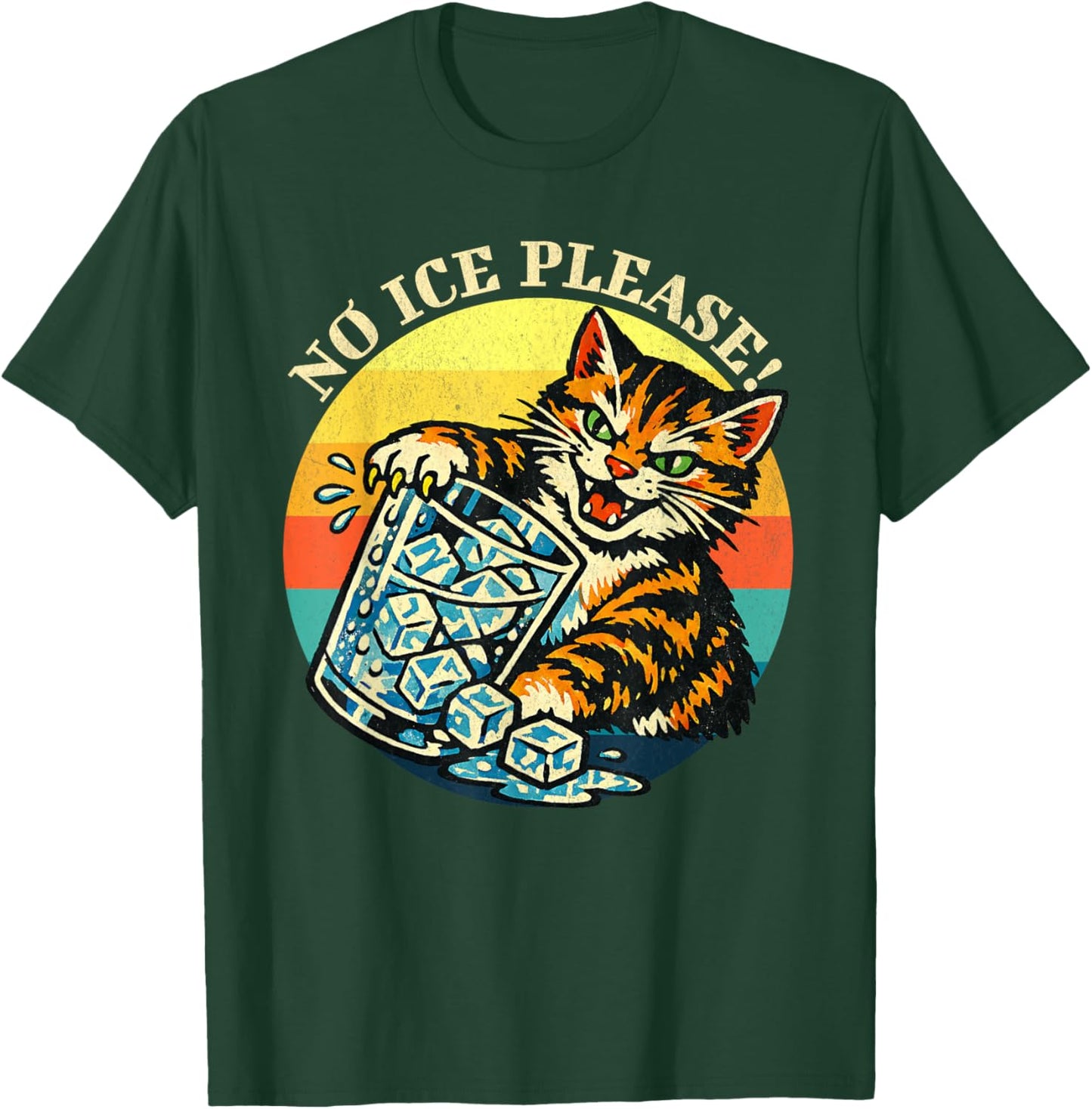 Abolish ICE Cat Anti-ICE Funny Retro T-Shirt - T-Shirt | Forest