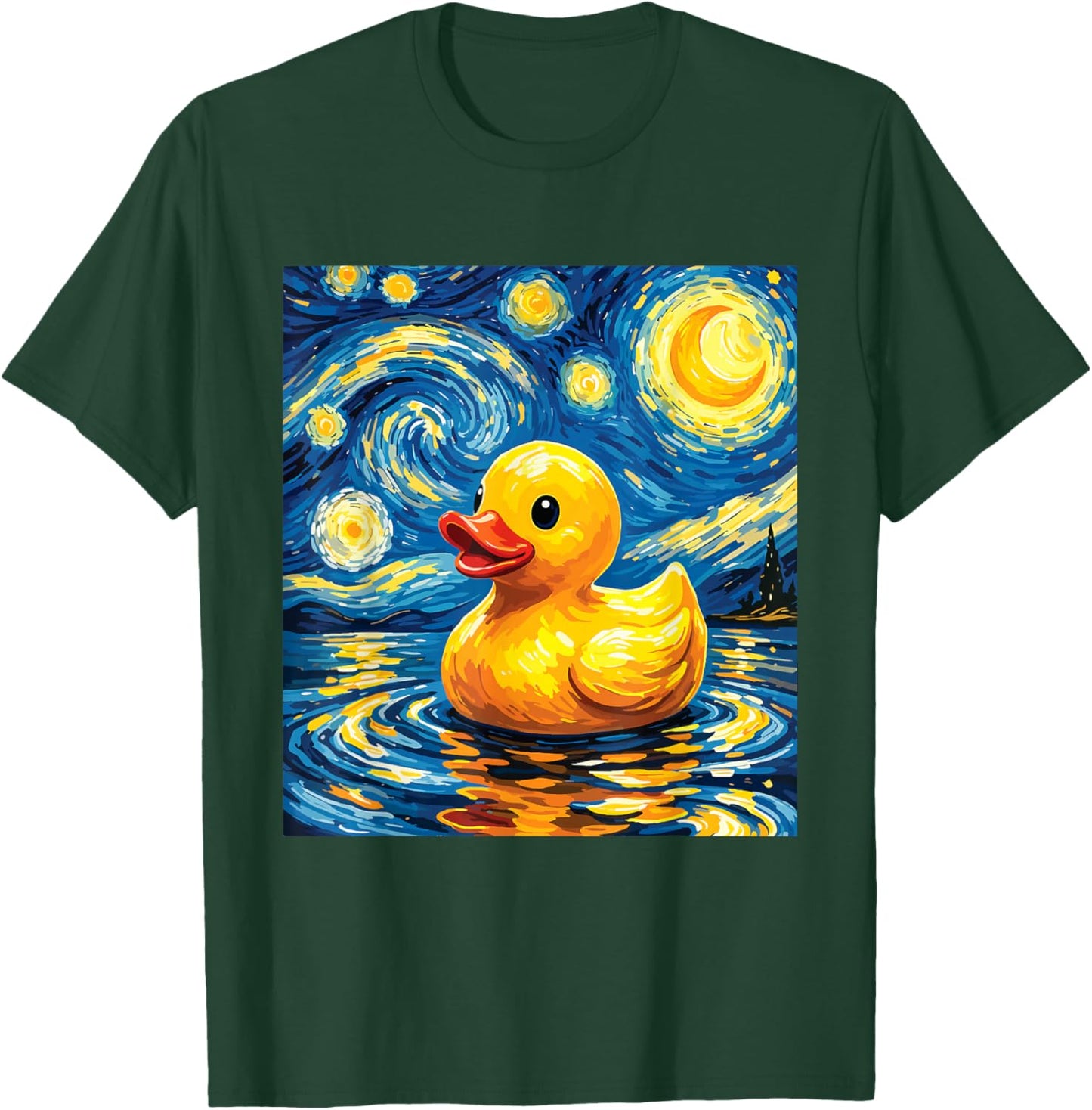 Starry Night Rubber Duck - Rubber Duck Lover Duckie Duckling T-Shirt - T-Shirt | Forest