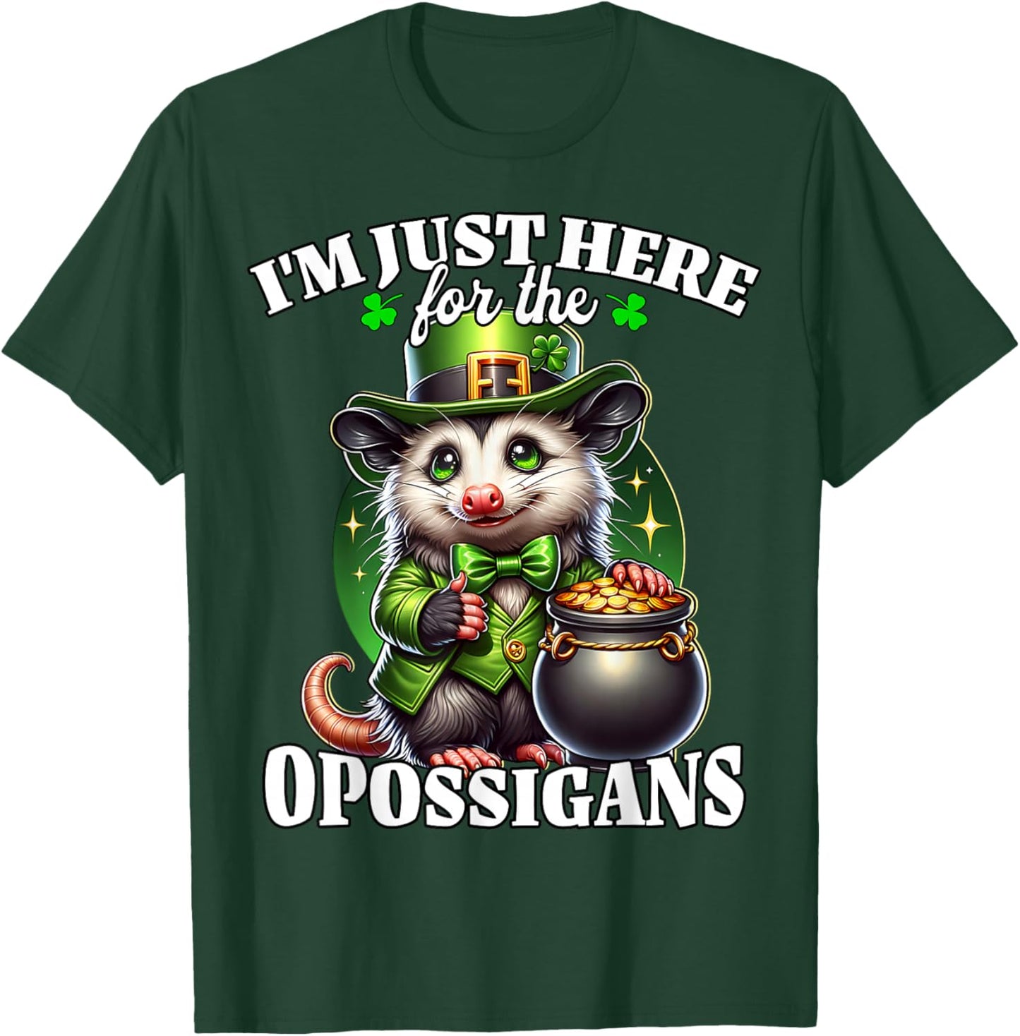 Funny Saint Patricks Day Costume Opossum T-Shirt - T-Shirt | Forest