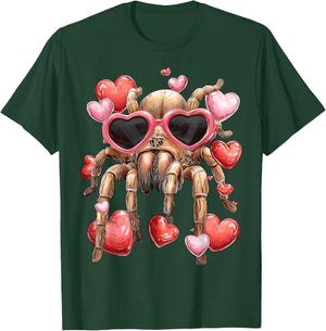 Tarantula Spider Valentine's Day Heart Glasses T-Shirt - T-Shirt | Forest