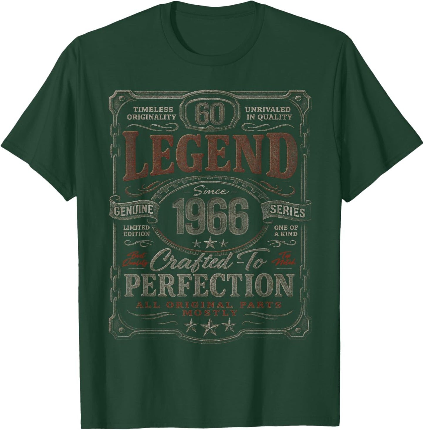 Vintage 1966 Limited Edition Shirt 60 Year Old 60th Birthday T-Shirt - T-Shirt | Forest