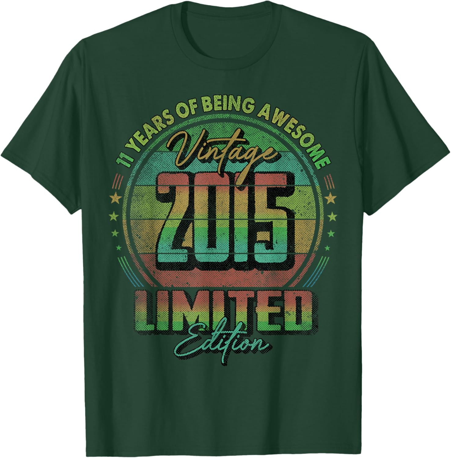 Vintage 2015 Limited Edition Shirt 11 Year Old 11th Birthday T-Shirt - T-Shirt | Forest