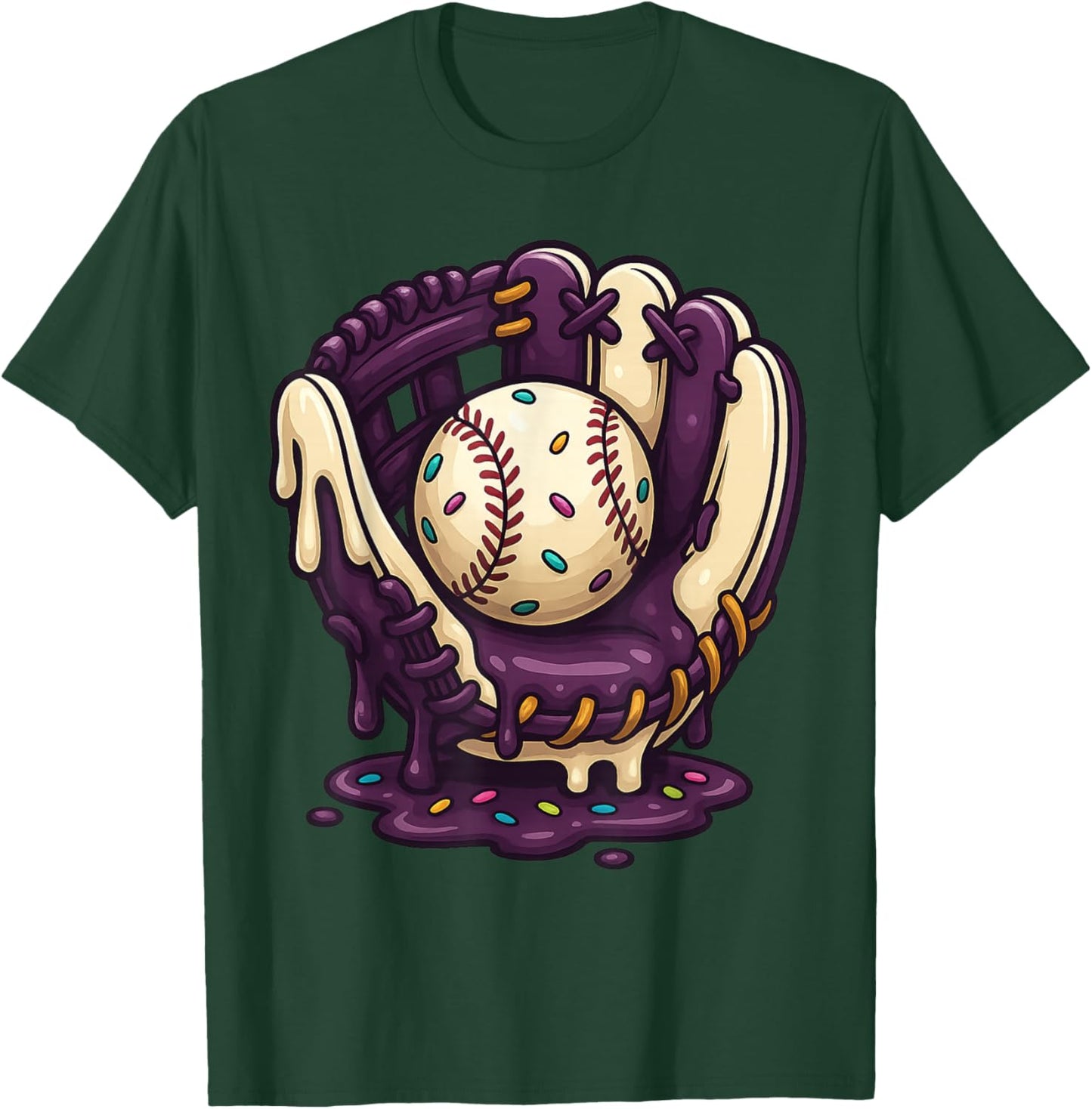 Baseball Drip Team for Boys and Girls Ice Cream Cool T-Shirt - T-Shirt | Forest