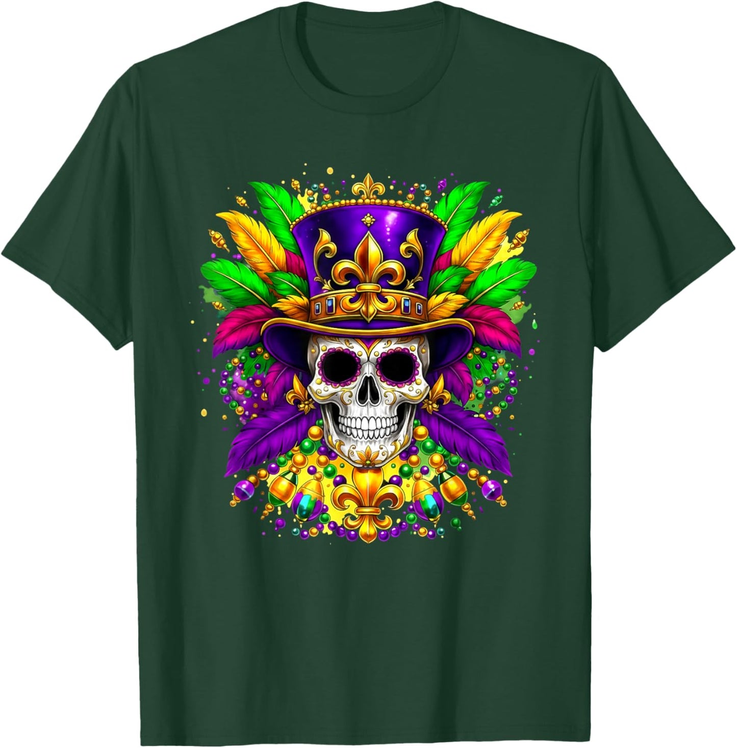 Mardi Gras Costume Sugar Skull Carnival New Orleans Trip T-Shirt - T-Shirt | Forest
