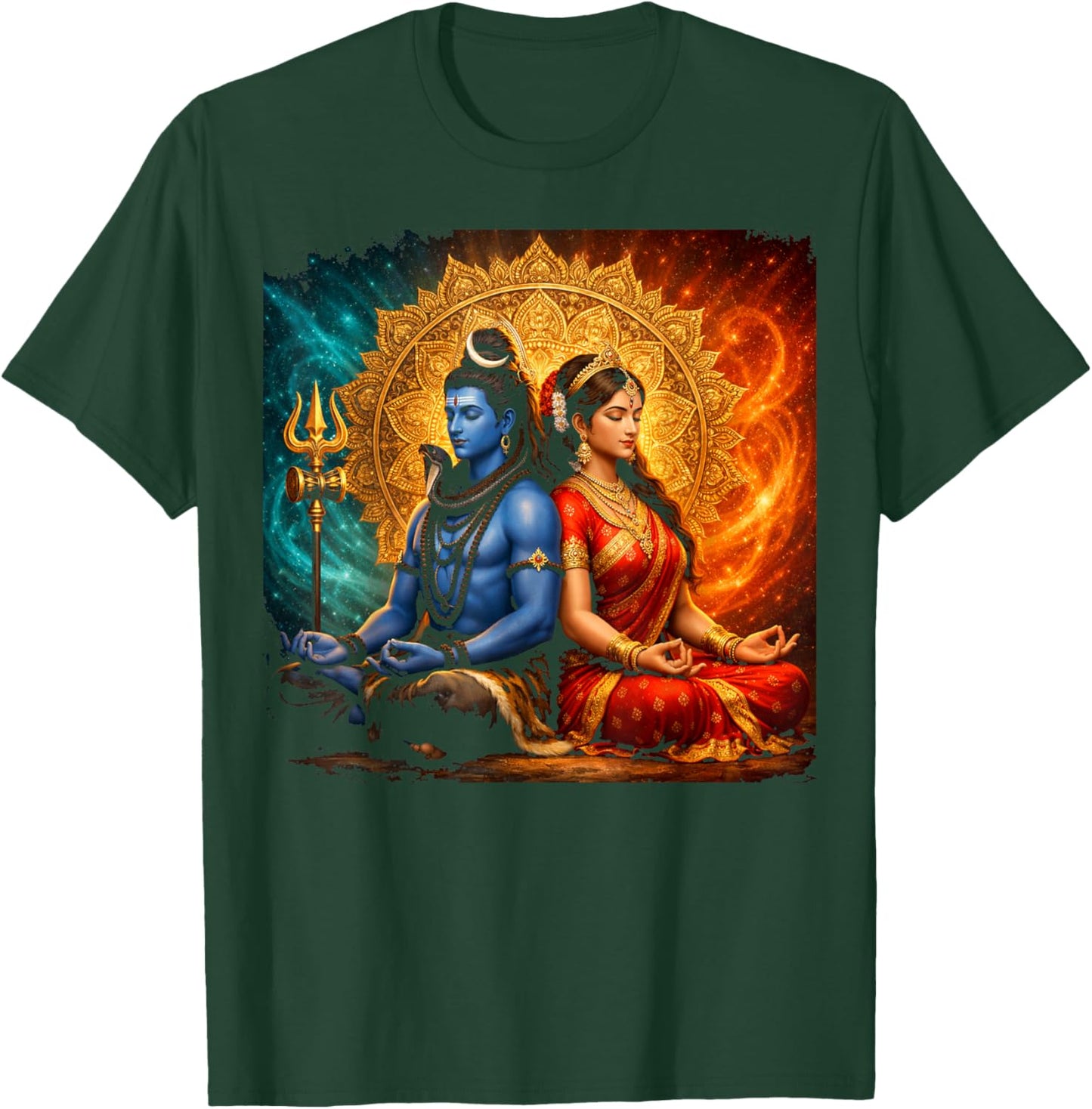 Lord Shiva Durga Hindu God Mahadeva Goddess Goddess Parvati T-Shirt - T-Shirt | Forest