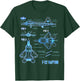 F22 Raptor Aircraft Blueprint Graphic Gift Women Kid T-Shirt - T-Shirt | Forest