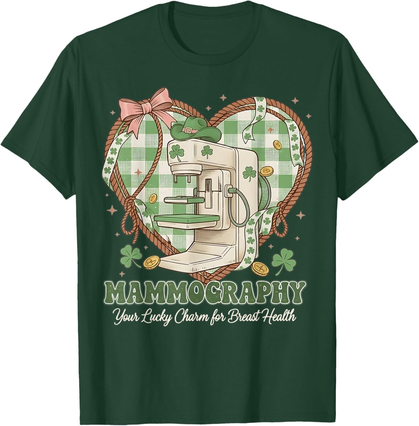 St Patricks Day Funny Mammographer Breast Imaging Squad T-Shirt - T-Shirt | Forest