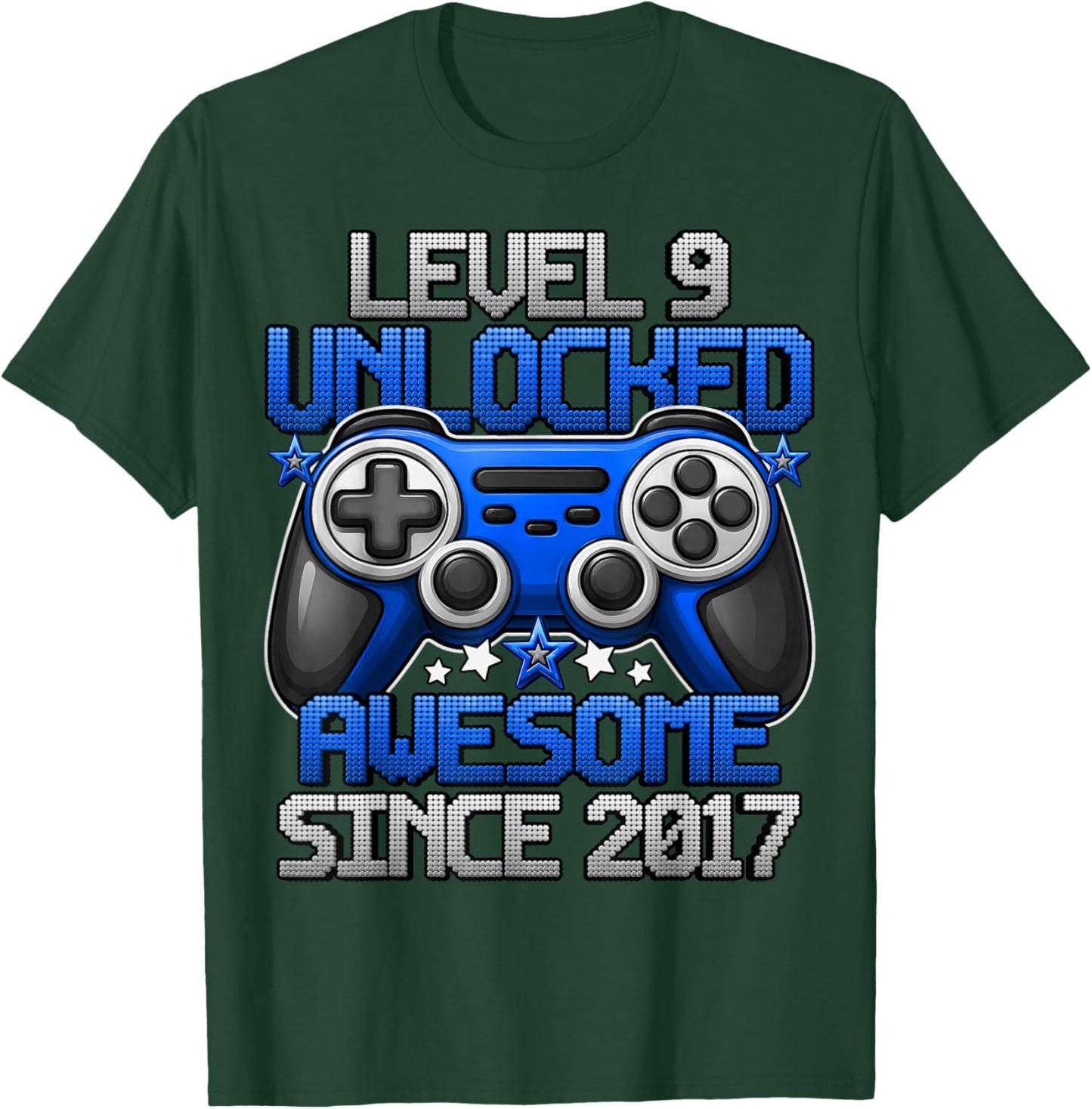 Level 9 Unlocked 9 Year Old Gifts for Boys 9th Birthday Boy T-Shirt - T-Shirt | Forest