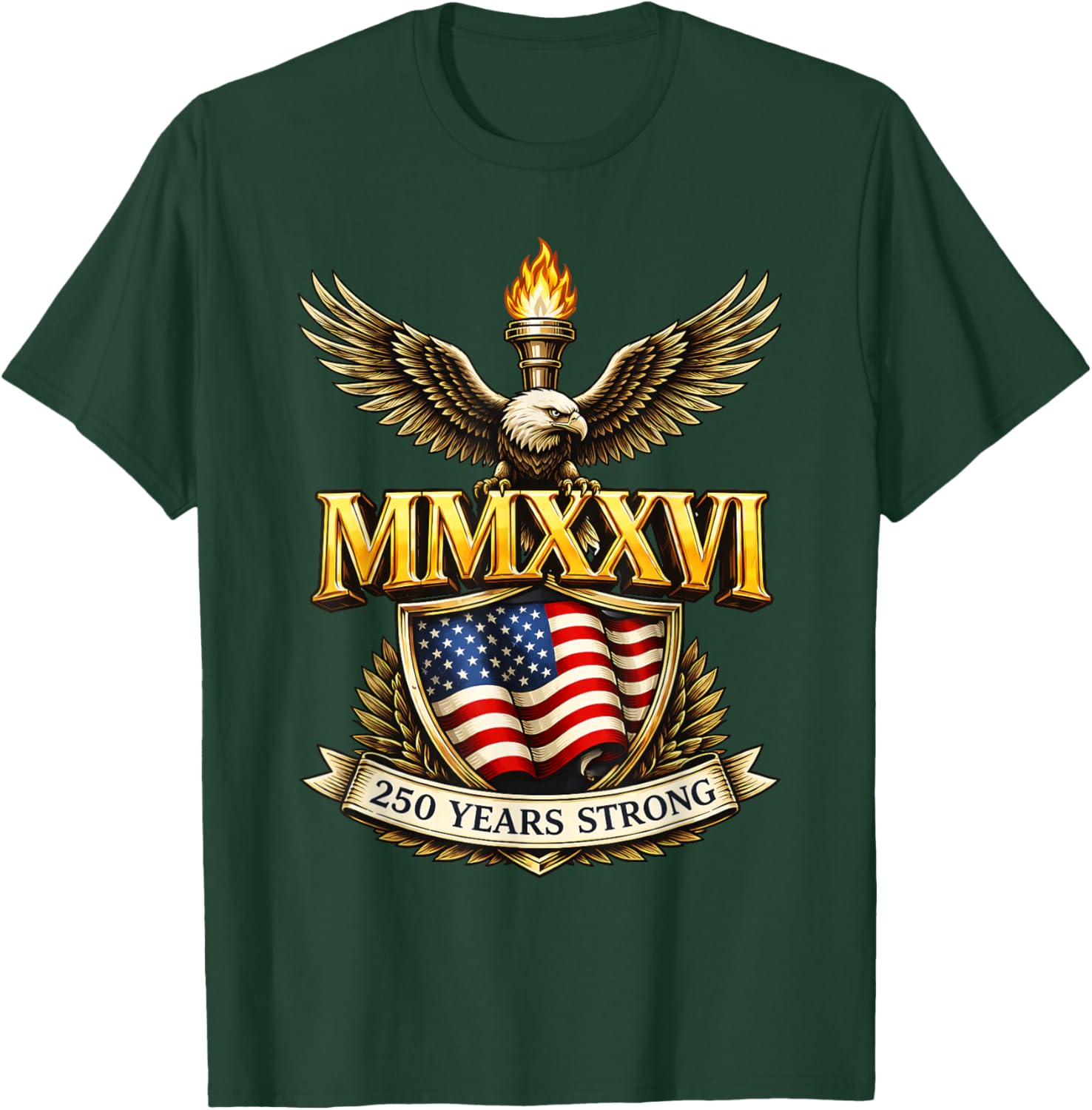 Flag Vintage 250 Years American 1776 2026 250th USA Birthday T-Shirt - T-Shirt | Forest