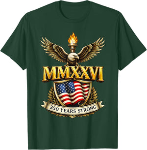 Flag Vintage 250 Years American 1776 2026 250th USA Birthday T-Shirt - T-Shirt | Forest
