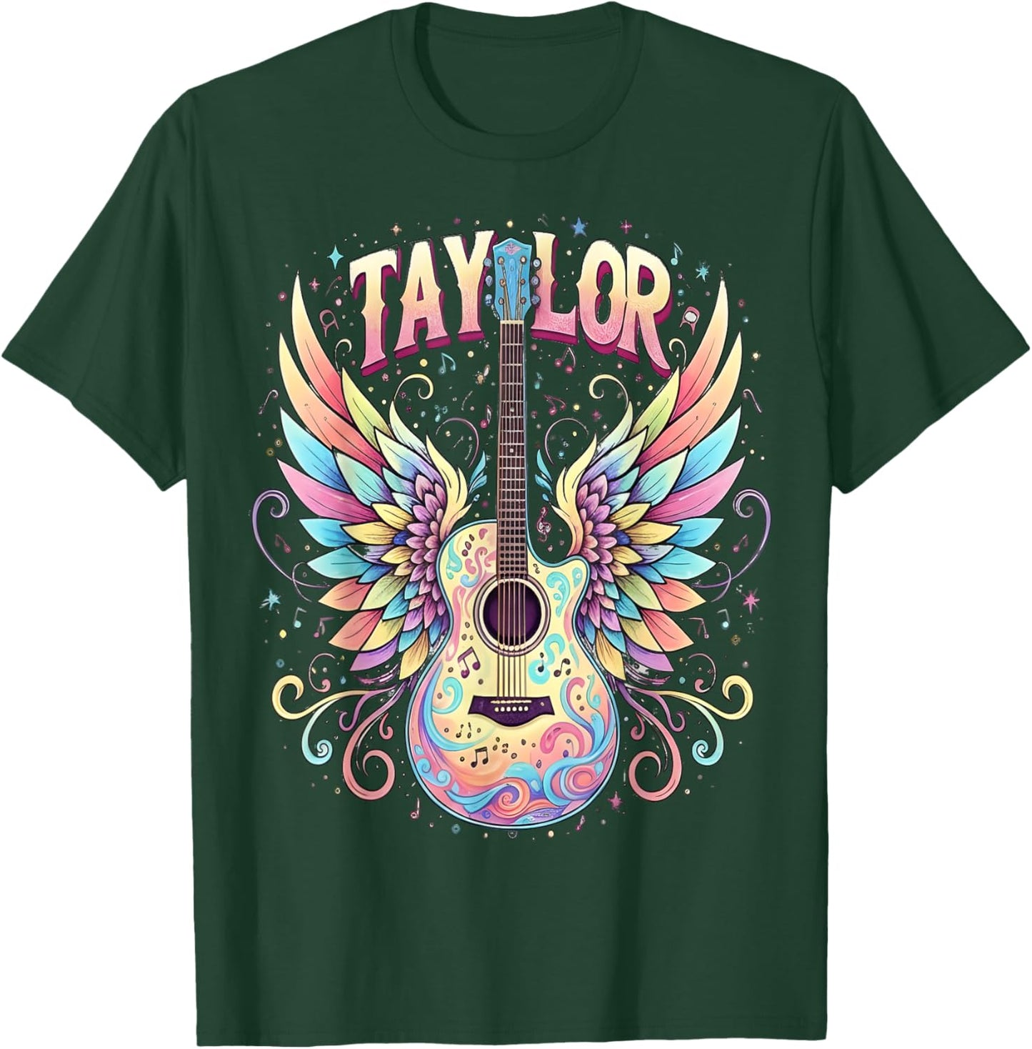 Girl Retro Taylor First Name Personalized Groovy 70's 80's T-Shirt - T-Shirt | Forest