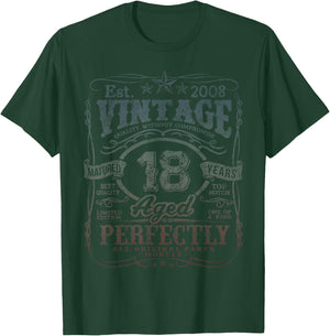 Vintage 2008 Limited Edition Shirt 18 Year Old 18th Birthday T-Shirt - T-Shirt | Forest