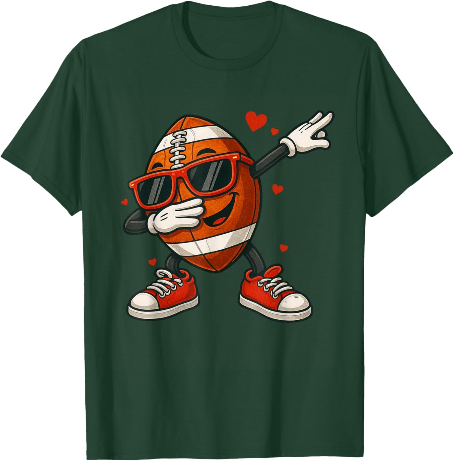Football Dabbing Valentines Day Funny Dab Cute Boys Kids T-Shirt - T-Shirt | Forest