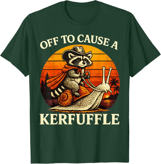Off to Cause A Kerfuffle Raccoon Vintage T-Shirt - T-Shirt | Forest
