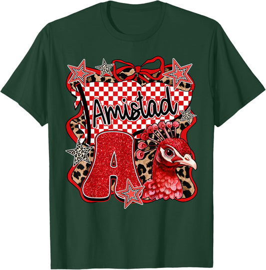 I Love Amistad First Name Retro Leopard Teacher Student T-Shirt - T-Shirt | Forest