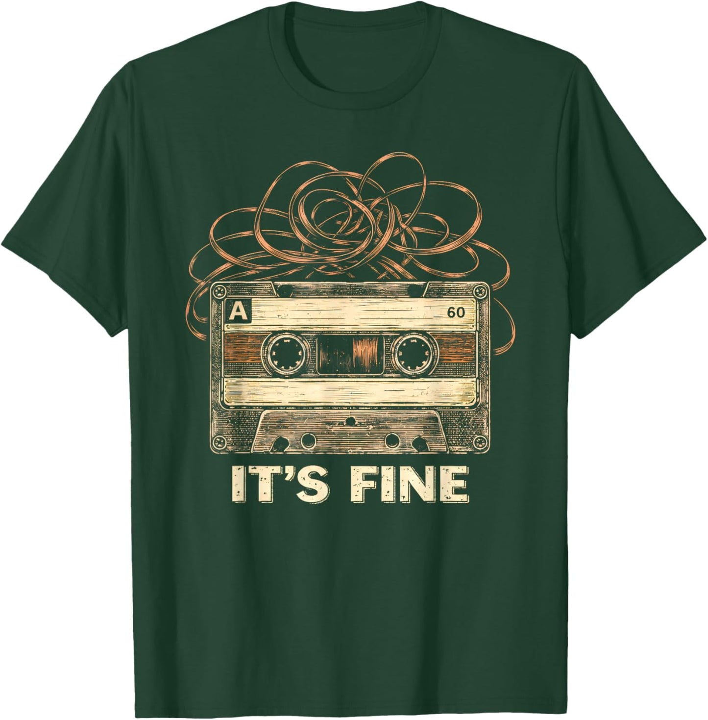 It's Fine Retro Vintage Cassette Tape 80's 90's Music T-Shirt - T-Shirt | Forest