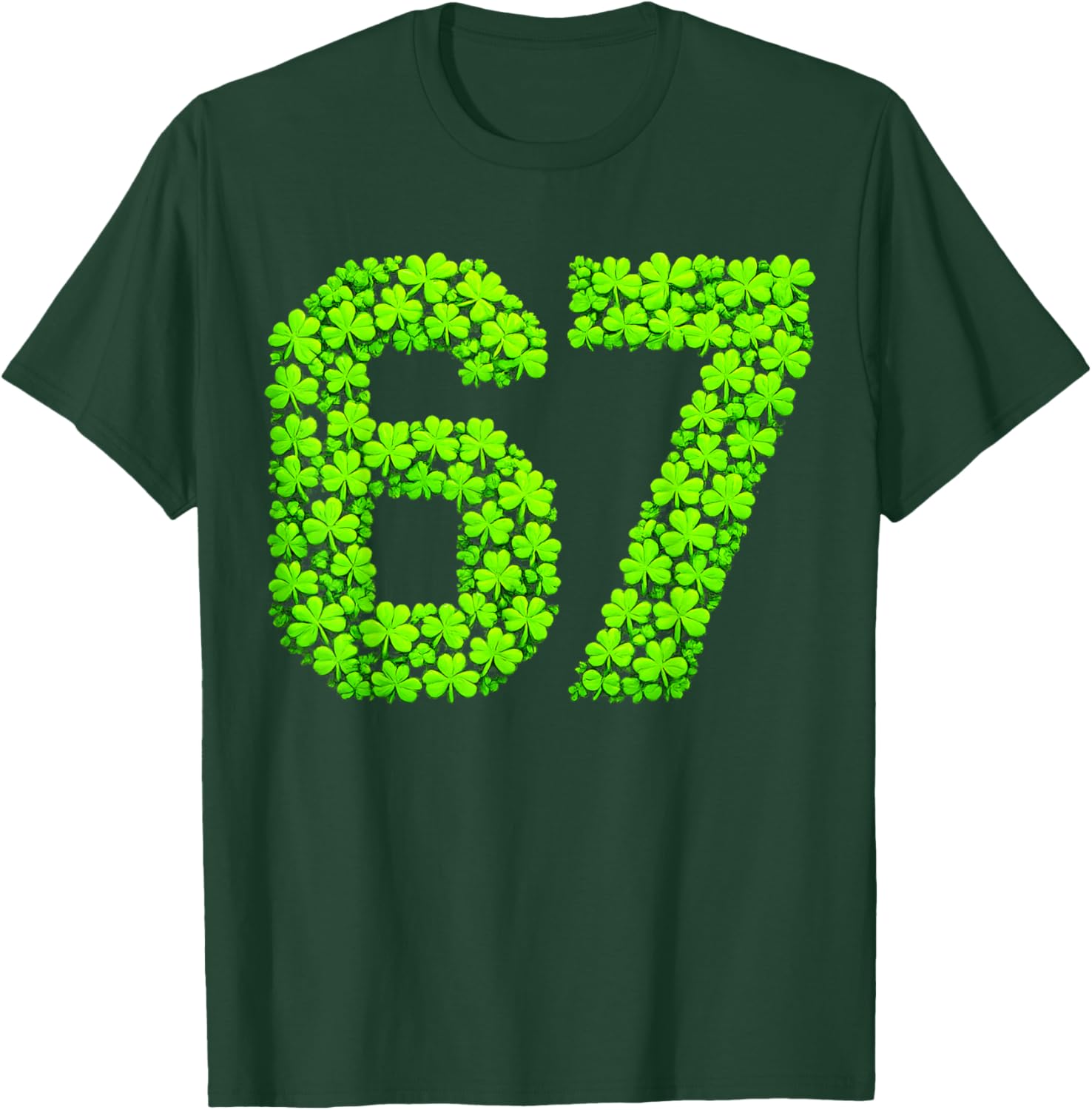 st Patricks Day 67 Shamrock six Seven 6 7 Meme Kids 67 Boys T-Shirt - T-Shirt | Forest