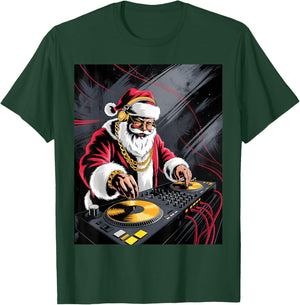 Funny DJ Musician Santa Claus Merry Mixmas Christmas T-Shirt - T-Shirt | Forest