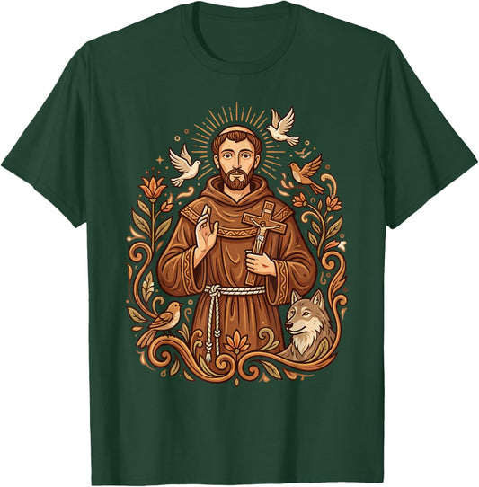 St Francis: Lord Make Me an Instrument of Your Peace T-Shirt - T-Shirt | Forest