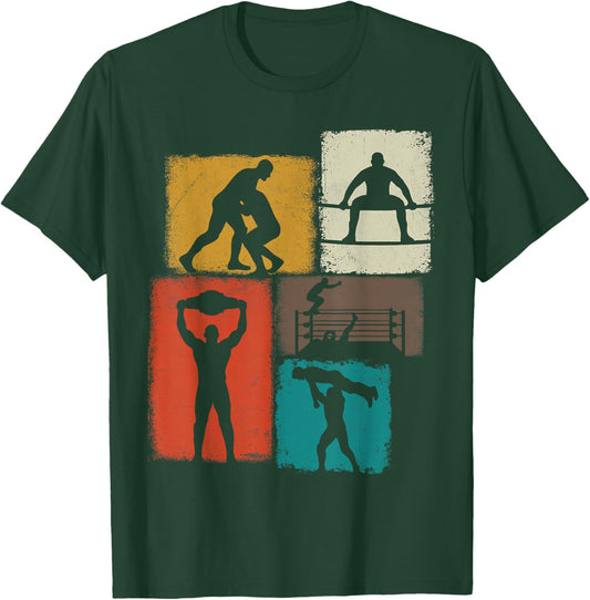 Wrestling Collage Wrestler Men Kids Coach Youth Boys T-Shirt - T-Shirt | Forest