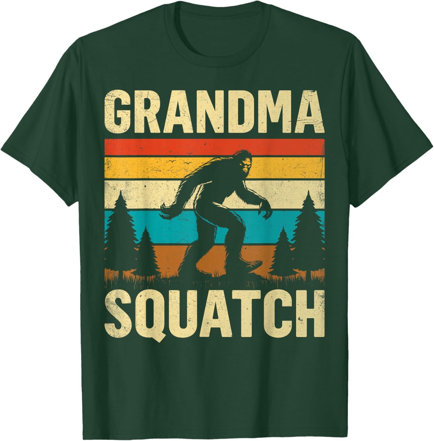 Retro Grandma Squatch - Bigfoot Grandmother T-Shirt - T-Shirt | Forest