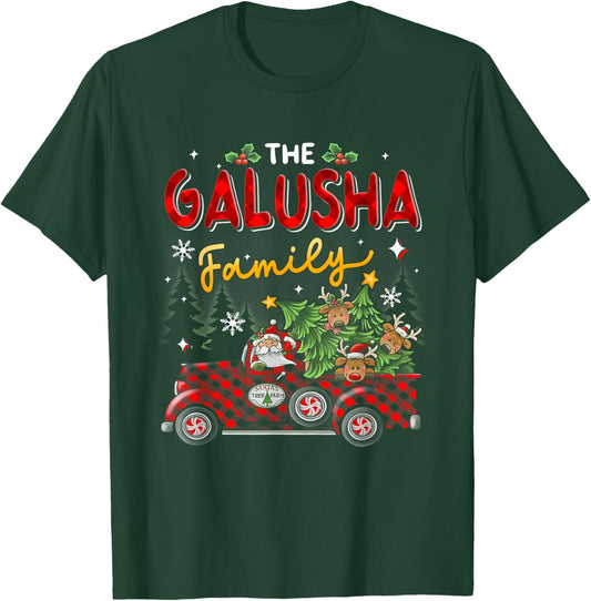 The Galusha Family Christmas Matching Pajamas Group Gift T-Shirt - T-Shirt | Forest