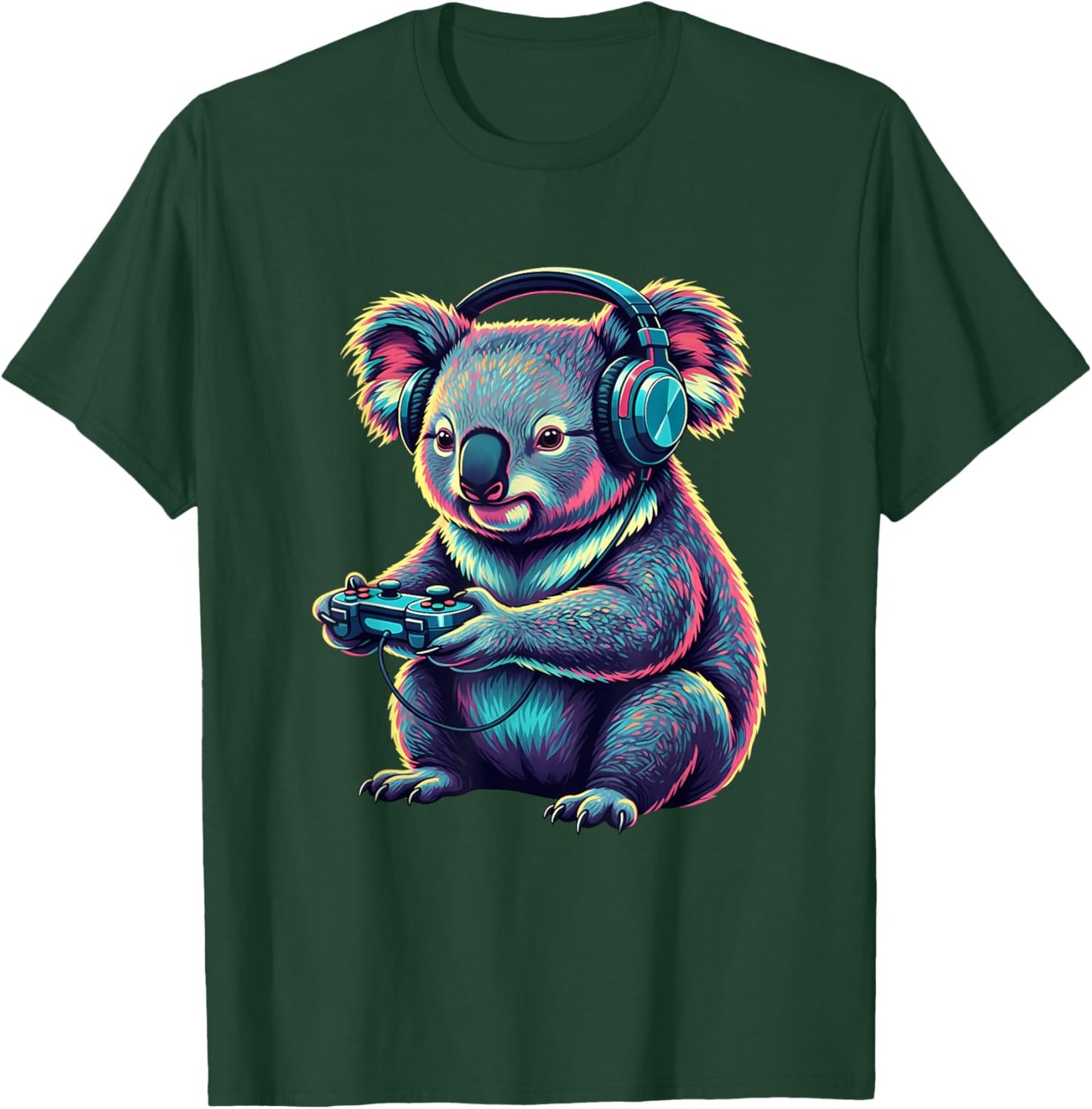 Koala Gaming Animal Video Games Funny Koala T-Shirt - T-Shirt | Forest