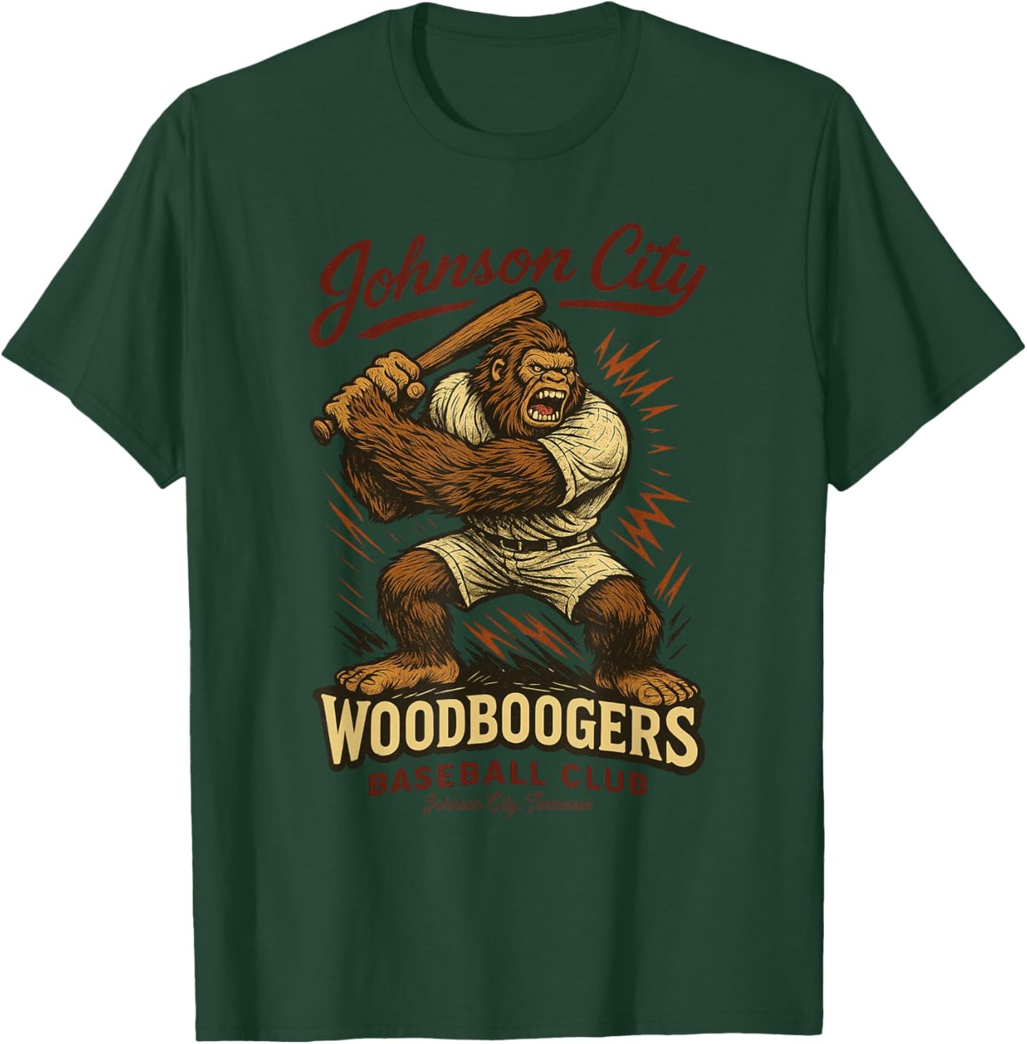 Johnson City Woodboogers Retro Baseball Club T-Shirt - T-Shirt | Forest